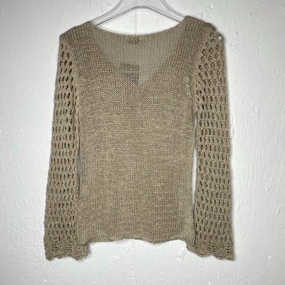 John P. Greece pull over knit sweater tan size medium NWT long sleeve - Picture 6 of 7